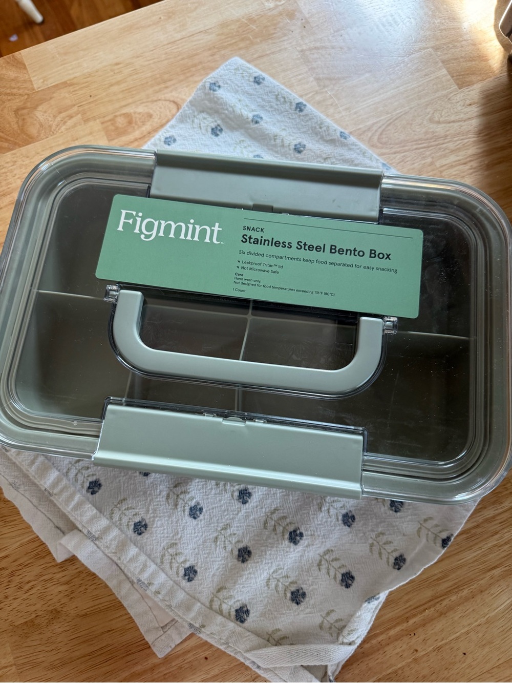 Mint Figmint Stainless Steel Bento Box - Pale Green